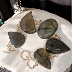 Labradorite Bracelet, Sterling Silver Handmade Healing Crystal Gift for Her